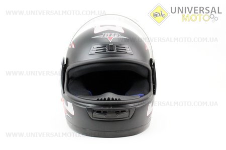 Шлем закрытый BLD-829 - S-ЧЕРНЫЙ матовый с рисунком красно-серым