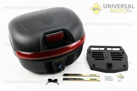 Кофр середній (пластмасовий) 400*370*280мм, кріплення швидкознімне, чорний матовий A-02. Китай (Кофри / UM3304-V82)