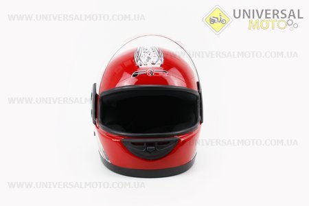 Шлем закрытый 825-1 XS- КРАСНЫЙ с рисунком