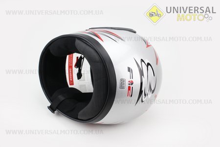 Шлем закрытый 825-1 XS- СЕРЫЙ с рисунком