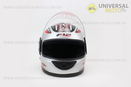 Шлем закрытый 825-1 XS- СЕРЫЙ с рисунком