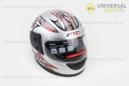 Шлем закрытый 825-1 XS- СЕРЫЙ с рисунком