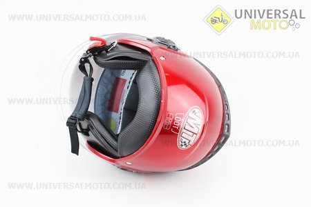 Шлем открытый + откидные очки HF-256 XXдлинной  Красный. Mototech (Шлем / UM3305-V91)