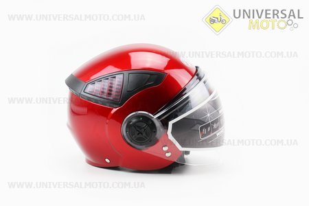 Шлем открытый + откидные очки HF-256 XXдлинной  Красный. Mototech (Шлем / UM3305-V91)