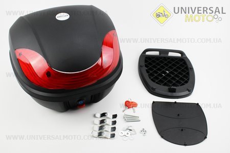 Кофр середній (пластмасовий) 380*380*300мм, кріплення швидкознімне, чорний матовий HF-816. FXW (Шоломи / UM3306-V09)