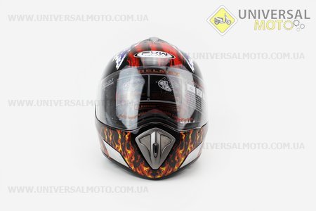 Шлем закрытый HF-180 XXдлинной  Черный c рисунком Q35. FXW (Шлем / UM3306-V14)