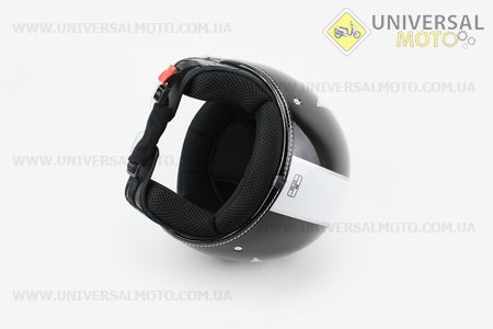 Шлем открытый с козырьком HF-225 M- Черный с рисунком белой звезды. FXW (Шлем / UM3306-V18)