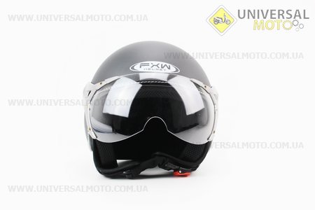 Шлем открытый с козырьком HF-225 длинной  Черный матовый. FXW (Шлем / UM3306-V22)