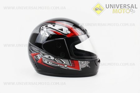 Шолом інтеграл, закритий HF-101 S, ЧОРНИЙ з червоно-сірим малюнком Q23-R. KUROSAWA (Шоломи / UM3306-V47)