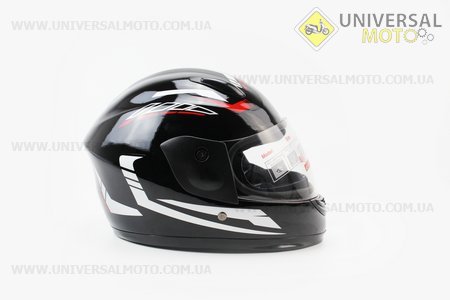 Шолом дитячий закритий 801 XXS - чорний з малюнком червоно-сірим. F-2 (Шоломи / UM3306-V64)