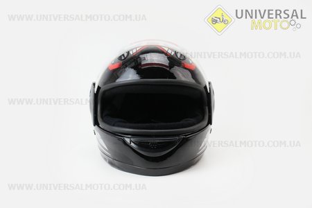 Шолом дитячий закритий 801 XXS - чорний з малюнком червоно-сірим. F-2 (Шоломи / UM3306-V64)