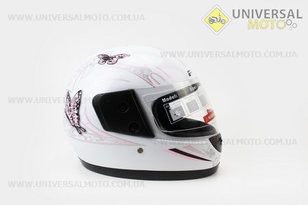 Шлем закрытый 825-1 XS- белый с рисунком. F-2 (Шлем / UM3306-V68)