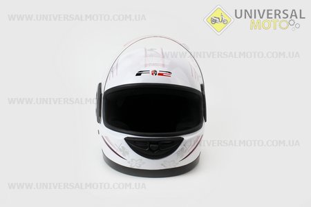 Шлем закрытый 825-1 XS- белый с рисунком. F-2 (Шлем / UM3306-V68)