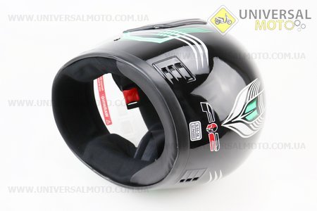 Шолом інтеграл, закритий 825-3 S, ЧОРНИЙ з зелено-сірим малюнком (можливі дефекти фарбування, зламаний повітрозабірник). F-2 (Шоломи / UM3306-V71)