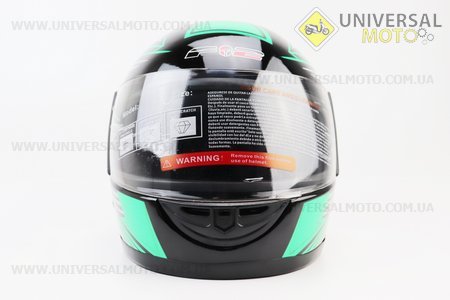 Шолом інтеграл, закритий 825-3 S, ЧОРНИЙ з зелено-сірим малюнком (можливі дефекти фарбування, зламаний повітрозабірник). F-2 (Шоломи / UM3306-V71)