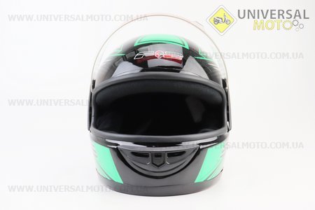 Шолом інтеграл, закритий 825-3 S, ЧОРНИЙ з зелено-сірим малюнком (можливі дефекти фарбування, зламаний повітрозабірник). F-2 (Шоломи / UM3306-V71)