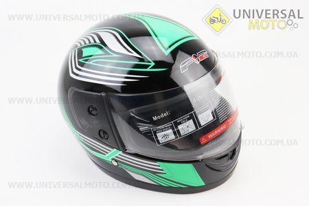 Шолом інтеграл, закритий 825-3 S, ЧОРНИЙ з зелено-сірим малюнком (можливі дефекти фарбування, зламаний повітрозабірник). F-2 (Шоломи / UM3306-V71)