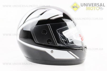 Шолом інтеграл, закритий 825-3 S, ЧОРНИЙ з сірим малюнком. F-2 (Шоломи / UM3306-V72)