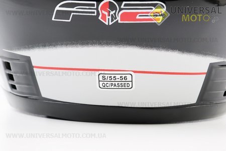 Шолом інтеграл, закритий 825-3 S, ЧОРНИЙ з червоно-сірою смугою. F-2 (Шоломи / UM3306-V73)