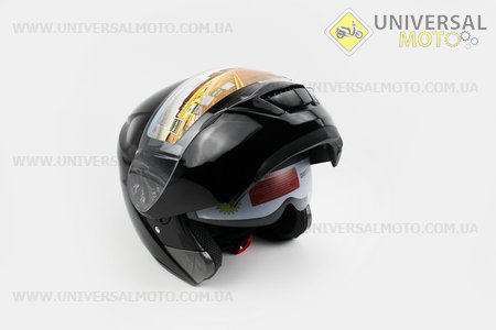 Шлем закрытый с откидным подбородком + очки HF-119 Xдлинной  Черный. FXW (Шлем / UM3306-V96)