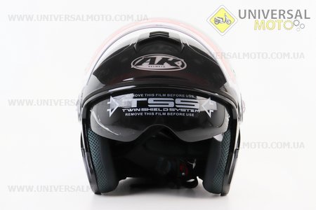 Шолом відкритий+окуляри AK-720, ЧОРНИЙ. AK (Шоломи / UM3307-V12)