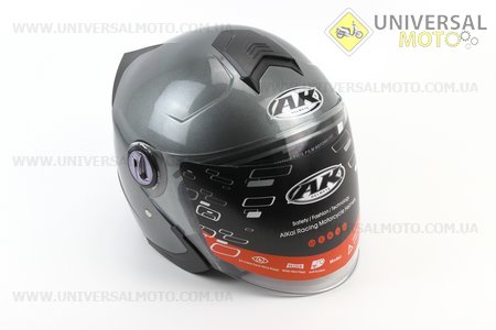Шолом відкритий+окуляри AK-720, СІРИЙ. AK (Шоломи / UM3307-V15)