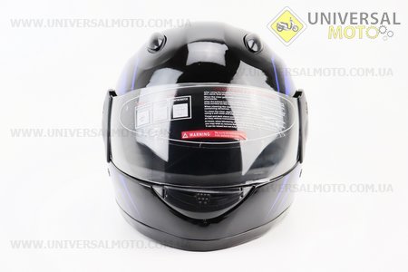 Шолом дитячий закритий 801 XXS - чорний з малюнком синьо-чорним. F-2 (Шоломи / UM3307-V75)