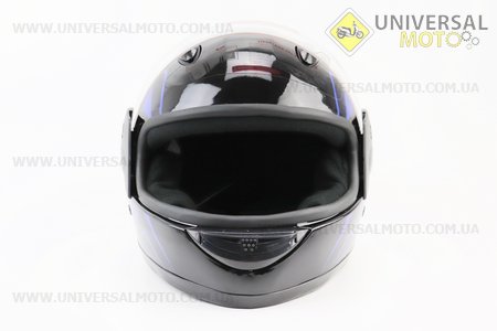 Шолом дитячий закритий 801 XXS - чорний з малюнком синьо-чорним. F-2 (Шоломи / UM3307-V75)