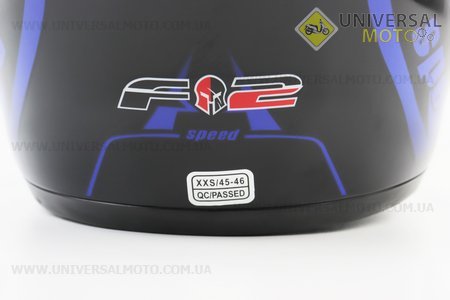 Шолом дитячий закритий 801 XXS - чорний з малюнком синьо-чорним. F-2 (Шоломи / UM3307-V75)