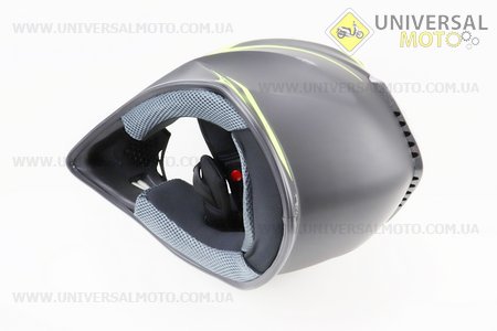 шолом кроссовый/эндуро/АТV HF-116 L- ЧЕРНЫЙ матовый с зеленым рисунком Q178Y. FXW (Шоломи / UM3308-V06)