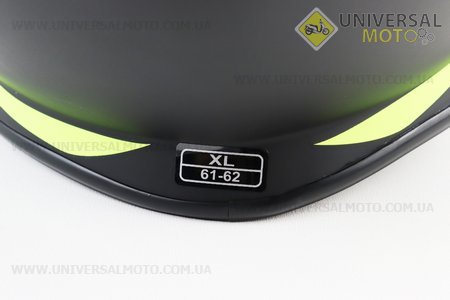 Шолом кросовий/ендуро/АТV HF-116 XL 61-62см (наш замір 57-58см М), ЧОРНИЙ матовий з зеленим малюнком Q178Y. FXW (Шоломи / UM3308-V07)