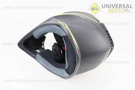 Шолом кросовий/ендуро/АТV HF-116 XXL 63-64см (наш замір 59-60см L), ЧОРНИЙ матовий з зеленим малюнком Q178Y. FXW (Шоломи / UM3308-V08)