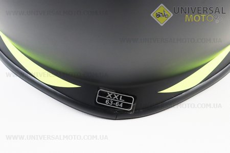 Шолом кросовий/ендуро/АТV HF-116 XXL 63-64см (наш замір 59-60см L), ЧОРНИЙ матовий з зеленим малюнком Q178Y. FXW (Шоломи / UM3308-V08)