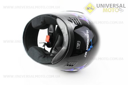 Шолом інтеграл, закритий HF-101 S, ЧОРНИЙ з синьо-сірим малюнком Q23-BL. KUROSAWA (Шоломи / UM3308-V68)