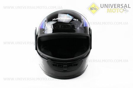 Шолом інтеграл, закритий HF-101 S, ЧОРНИЙ з синьо-сірим малюнком Q23-BL. KUROSAWA (Шоломи / UM3308-V68)