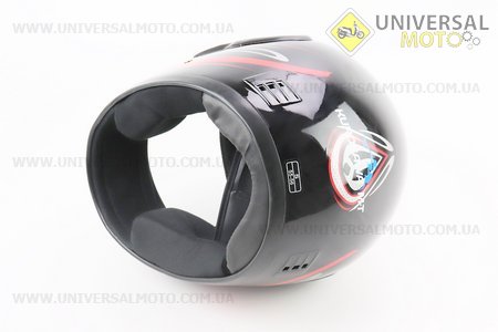 Шолом інтеграл, закритий HF-101 S, ЧОРНИЙ з червоно-сірим малюнком Q233-R. KUROSAWA (Шоломи / UM3308-V71)