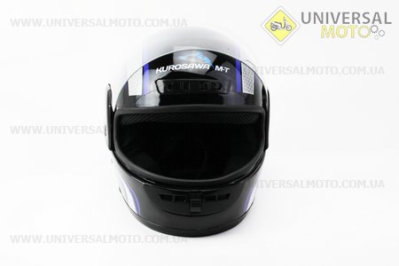 Шолом інтеграл, закритий HF-101 S, ЧОРНИЙ з синьо-сірим малюнком Q233-BL. KUROSAWA (Шоломи / UM3308-V73)