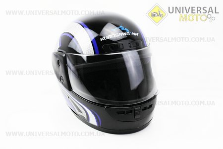 Шолом інтеграл, закритий HF-101 S, ЧОРНИЙ з синьо-сірим малюнком Q233-BL. KUROSAWA (Шоломи / UM3308-V73)