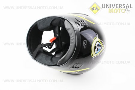 Шолом інтеграл, закритий HF-101 S, ЧОРНИЙ з жовто-сірим малюнком Q233-Y. KUROSAWA (Шоломи / UM3308-V76)