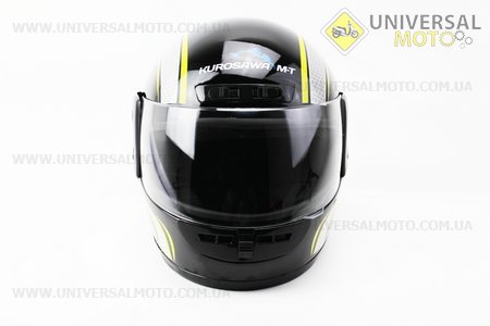 Шолом інтеграл, закритий HF-101 S, ЧОРНИЙ з жовто-сірим малюнком Q233-Y. KUROSAWA (Шоломи / UM3308-V76)