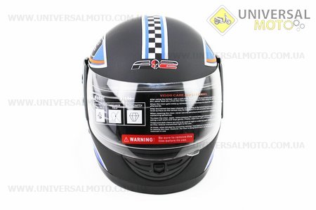 Шолом інтеграл, закритий 825-1 XS, ЧОРНИЙ матовий з синьо-біло-червоним "69" малюнком (можливі подряпини, дефекти фарбування). F-2 (Шоломи / UM3308-V99)
