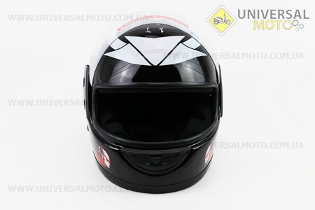 Шолом інтеграл, закритий 825-4 S, ЧОРНИЙ з білим малюнком "хижак" (можливі дефекти фарбування). F-2 (Шоломи / UM3309-V01)