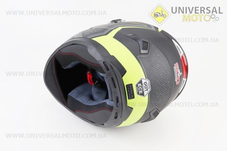 Шолом інтеграл, закритий (сертифікація DOT/ECE)+окуляри SCO-М61 S (55-56см), ЧОРНИЙ матовий з салатово-сірим малюнком. Scorpion (Шоломи / UM3309-V34)