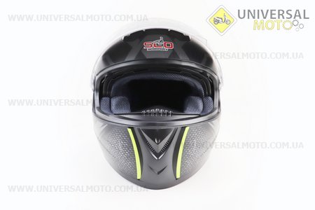 Шолом інтеграл, закритий (сертифікація DOT/ECE)+окуляри SCO-М61 S (55-56см), ЧОРНИЙ матовий з салатово-сірим малюнком. Scorpion (Шоломи / UM3309-V34)