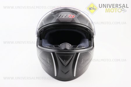 Шолом інтеграл, закритий+окуляри BLD-М61 S (55-56см), ЧОРНИЙ матовий з сірим малюнком. BLD (Шоломи / UM3309-V35)