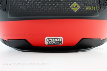 Шолом інтеграл, закритий+окуляри BLD-М61 S (55-56см), ЧОРНИЙ матовий з червоно-сірим малюнком. BLD (Шоломи / UM3309-V36)