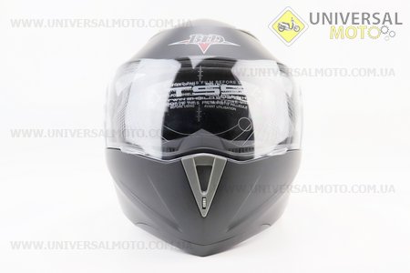 Шолом модуляр, закритий з відкидним підборіддям+відкидні окуляри BLD-158 S (55-56см), ЧОРНИЙ матовий. BLD (Шоломи / UM3309-V38)