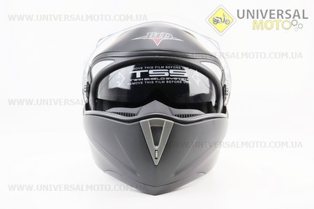 Шолом модуляр, закритий з відкидним підборіддям+відкидні окуляри BLD-158 S (55-56см), ЧОРНИЙ матовий. BLD (Шоломи / UM3309-V38)