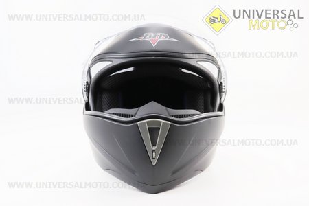 Шолом модуляр, закритий з відкидним підборіддям+відкидні окуляри BLD-158 S (55-56см), ЧОРНИЙ матовий. BLD (Шоломи / UM3309-V38)