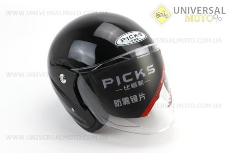 Шолом відкритий АТ-666, ЧОРНИЙ. PICKS (Шоломи / UM3309-V87)